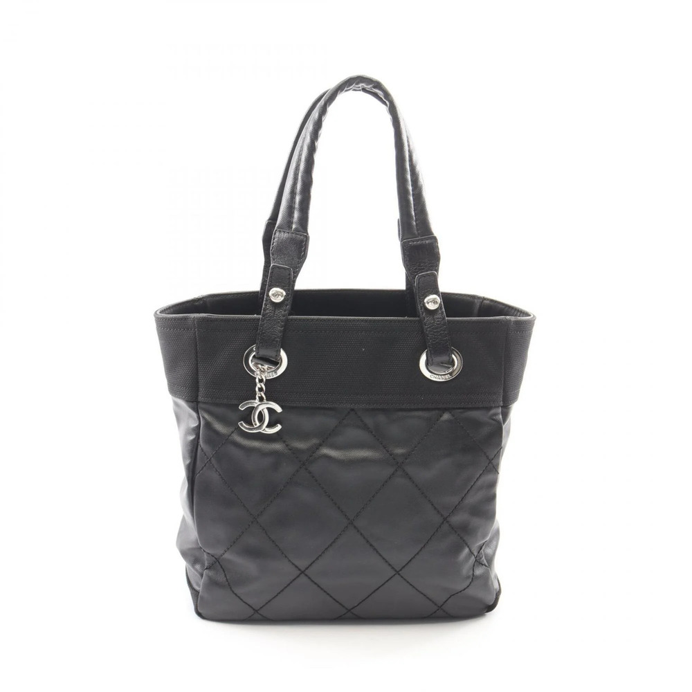 CHANEL Black Leather Tote Bag